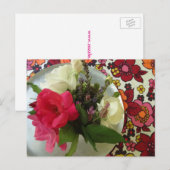 五十年代の生地の花の郵便はがき ポストカード (正面/裏面)