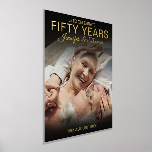 五十年 |ゴールデンアニバーサリーウェルカムサイン 箔ポスター (レイダウン)
