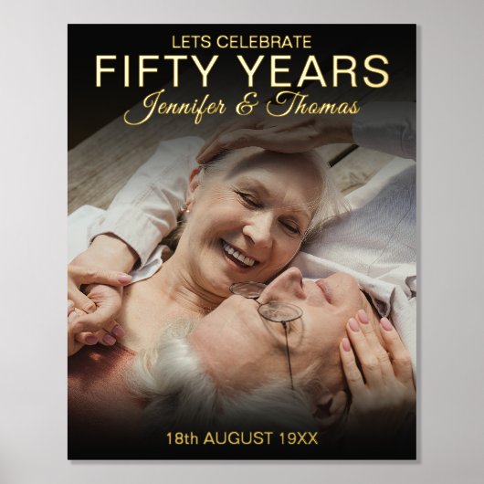 五十年 |ゴールデンアニバーサリーウェルカムサイン 箔ポスター (正面)