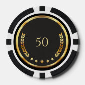 五十歳の誕生日を祝うカスタマイズポーカーチップ ポーカーチップ (正面)