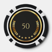 五十歳の誕生日を祝うカスタマイズポーカーチップ ポーカーチップ (裏面)