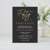 五十路を迎えて輝くローズゴールドのエレガンス 招待状 (スタンド正面)