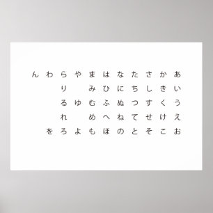 五十音(ひらがな) ポスター