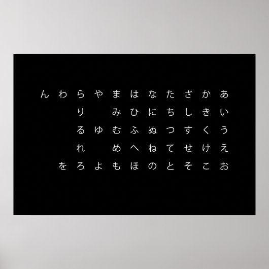 五十音（ひらがな） ポスター (正面)