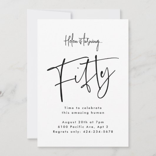 五十 招待状 (正面)