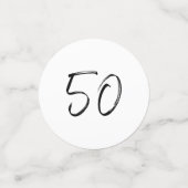 五十 |白黒50モダン番目の誕生日写真 コンフェッティ (スモール正面)
