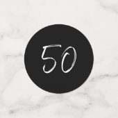 五十 |白黒50モダン番目の誕生日写真 コンフェッティ (スモール正面)