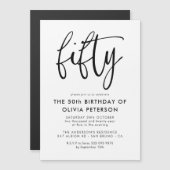五十 | 第50回モダン白黒バースデーパーティー マグネット招待状 (正面/裏面)