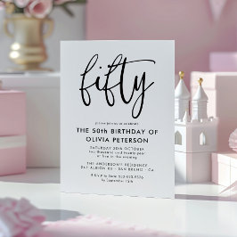 五十 | 第50回モダン白黒バースデーパーティー マグネット招待状
