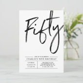 五十 |第50回モダン誕生日パーティーの招待状 招待状 (スタンド正面)