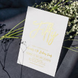 五十 | Chic Foil Script 50thバースデーパーティー 箔招待状<br><div class="desc">50祝歳の誕生日パーティースタイリッシュフォイルの招待で特別な日。このデザインは、クリーンなレイアウトでシックなスクリプトレタリング「Fifty」を備えている。ホイル実在ススタンプ色(金ゴールド、シルバー、バラ金ゴールド)を選択できる。私のショップBaraBomDesignでは、より多くのデザインやパーティーの供給が利用可能である。</div>