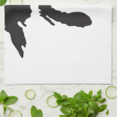 五大湖のカスタムのイラストレーション キッチンタオル (折り畳み)