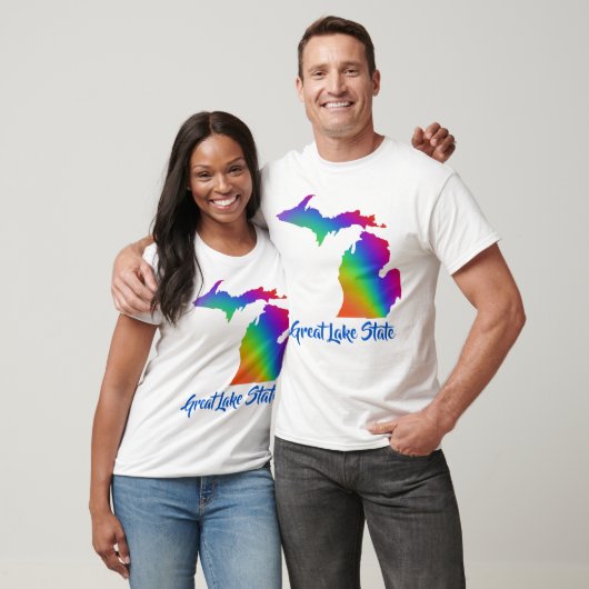 五大湖の州 | 虹色の美しいミシガン Tシャツ (ユニセックス)