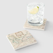 五大湖の旧式な地図 ストーンコースター (横)