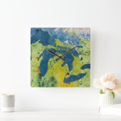 五大湖の柱時計 スクエア壁時計 (ホーム)