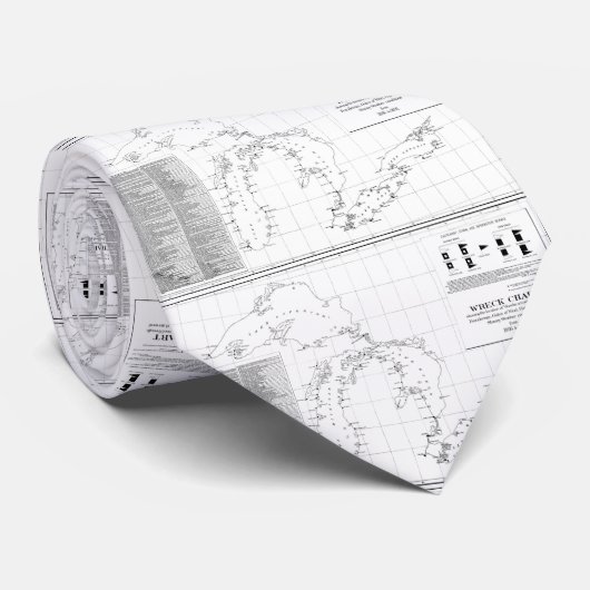 五大湖の難破のヴィンテージの地図 ネクタイ (ロール)
