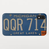 五大湖青いミシガン州のナンバープレートの電話箱 Case-Mate iPhoneケース (裏面(横))