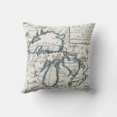五大湖(1696年)のヴィンテージの地図 クッション (裏面)