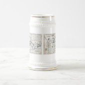 五大湖(1696年)のヴィンテージの地図 ビールジョッキ (中央)