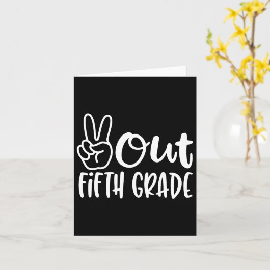 五年生の最後の学校平和教え日 カード (黄色い花)