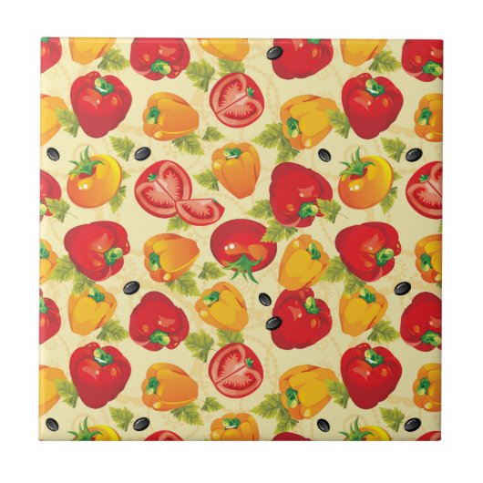 五徳野菜を並べる タイル (正面)