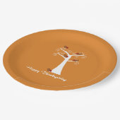 五感謝祭の七面鳥を木に ペーパープレート (アングル)