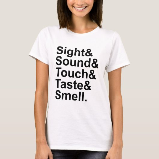 五感 | 視覚 聴覚 触覚 味覚 嗅覚 Tシャツ (正面)
