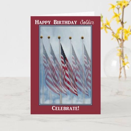 五旗兵誕生日 カード (黄色い花)