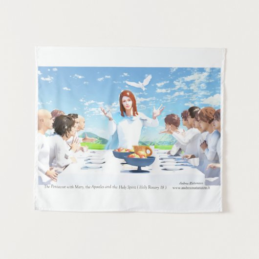 五旬節 - 聖母マリア、使徒たちと聖霊 タペストリー (正面(横))
