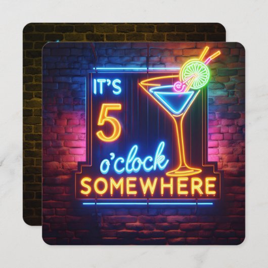 五時ハッピーアワーパーティー 招待状 (正面/裏面)