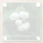 五月の白いユリ ガラスコースター (裏面)