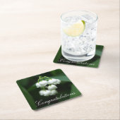 五月の白いユリ スクエアペーパーコースター (インサイチュ)