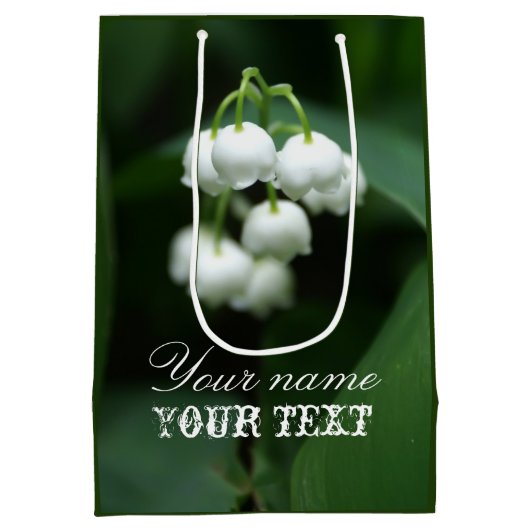 五月の白いユリ ミディアムペーパーバッグ (裏面)