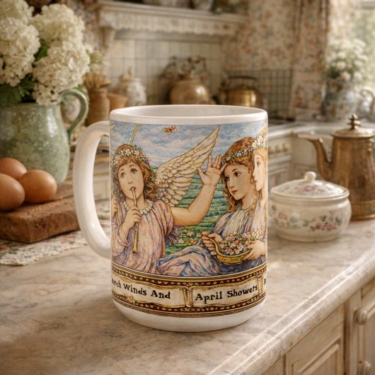五月の花の天使たち コーヒーマグカップ