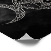 五月星と生命の木を持つトリプルムーン ポスター (角)