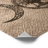 五月星と生命の木を持つトリプルムーン ポスター (角)