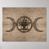 五月星と生命の木を持つトリプルムーン ポスター (正面)