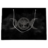 五月星と生命の木を持つトリプルムーン ラージペーパーバッグ (正面)