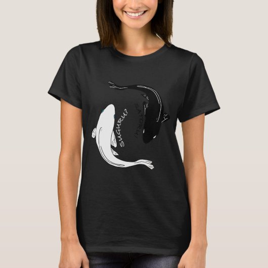 五条悟と夏油傑の鯉の魚 オーバーサイズ Tシャツ (正面)