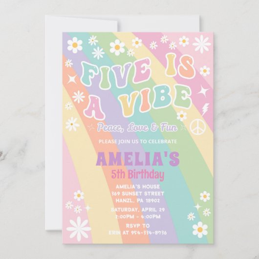 五歳は誕生日の招待状 招待状 (正面)