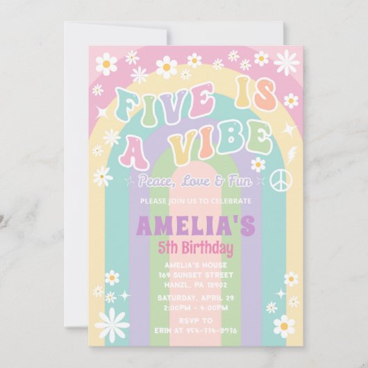 五歳は誕生日の招待状 招待状 (正面)