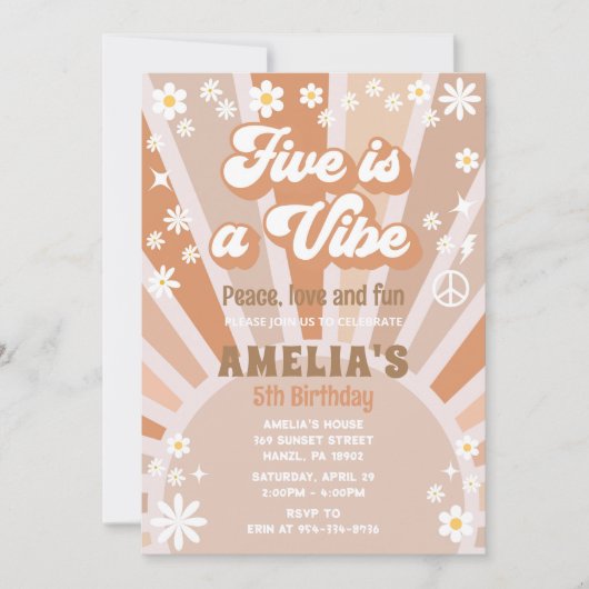 五歳は誕生日の招待状 招待状 (正面)