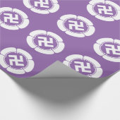 五瓜に隅立て五つ割り萬字 ラッピングペーパー (角)