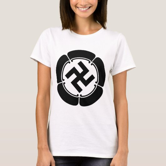 五瓜に隅立て五つ割り萬字 Tシャツ (正面)