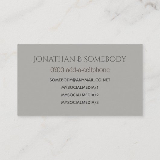 五番目の音楽個人教師の円 名刺 (裏面)