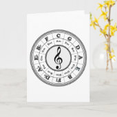 五番目の音楽的な円 カード (黄色い花)