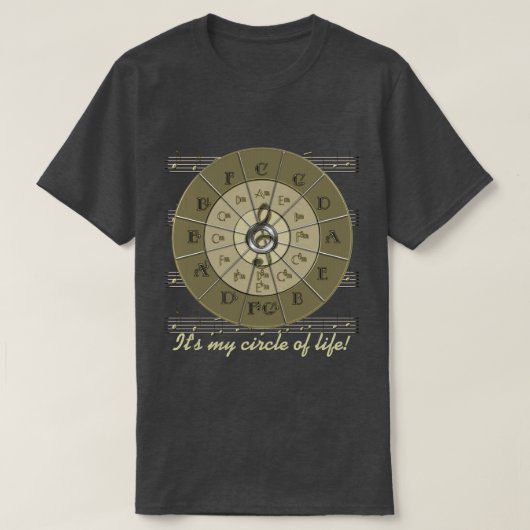 五番目のDecoの金ゴールドの円 Tシャツ (デザイン正面)