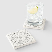 五番目音楽のパーソナライズなモノグラムの円 ストーンコースター (横)