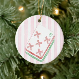 五福の麻雀クリスマスオーナメント セラミックオーナメント