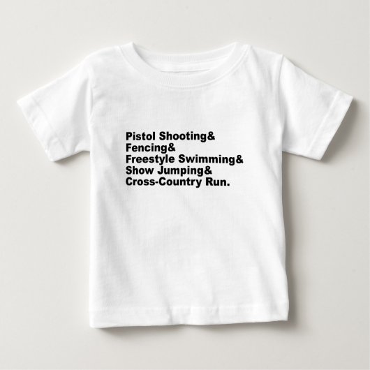 五種競技の5つのステージ | 射撃 フェンシング ベビーTシャツ (正面)